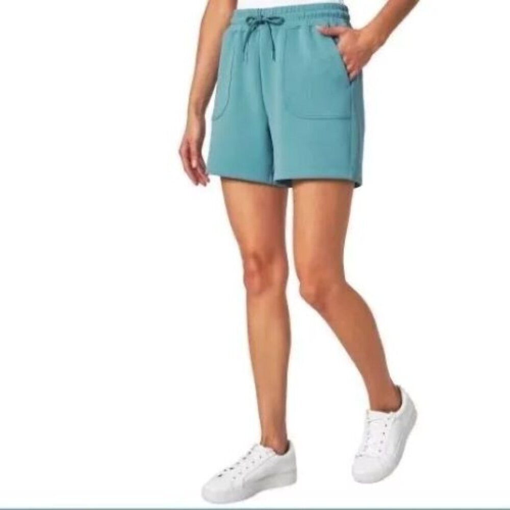 Mondetta-Women’s Blue Scuba Short Ribbed Active Short Size L NEW WITH TAGS.